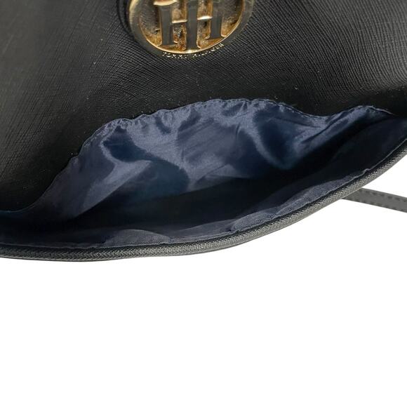 Vintage Y2K 90s Tommy Hilfiger Signature Logo Crossbody Purse Black Bag Square - Picture 10 of 12